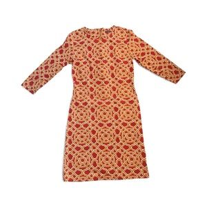 J. McLaughlin Catalina Cloth Sofia Dress Rust & Gold Size Small